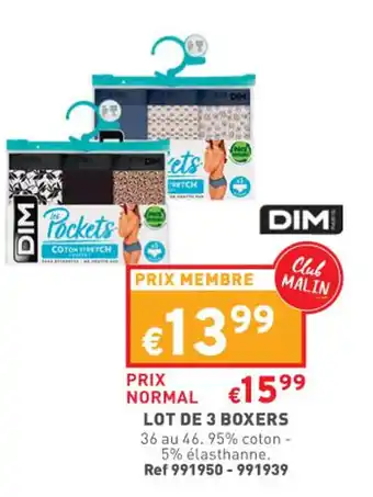 Trafic Lot de 3 boxers offre