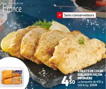 Auchan 4 filets de clin d'alaska façon meunière offre