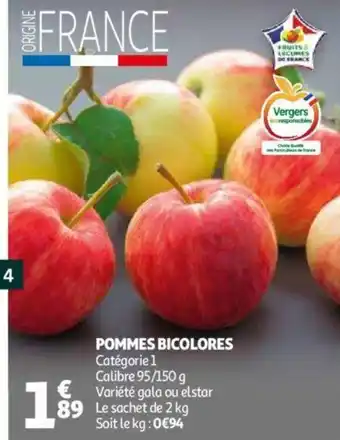 Auchan Pommes bicolores offre