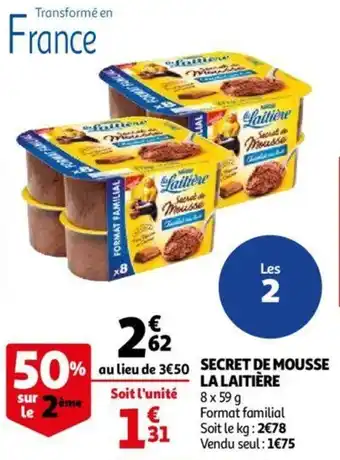 Auchan Secret de mousse la laitière offre
