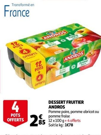 Auchan ANDROS dessert fruitier offre