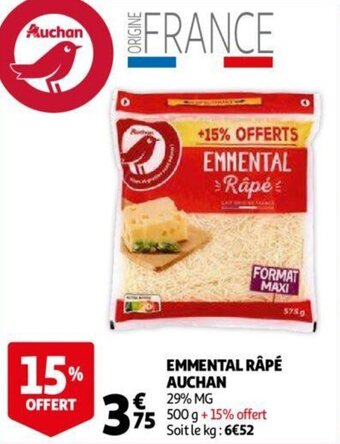 Auchan Emmental râpé auchan offre