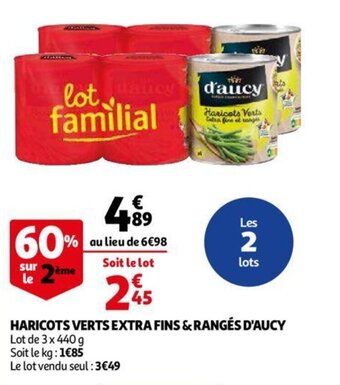 Auchan Haricots verts extra fins & rangés d'aucy offre
