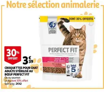 Auchan Croquettes pour chat adulte stérilisé au bœuf perfect fit offre