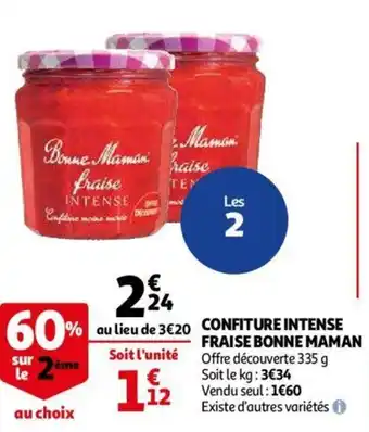 Auchan FRAISE BONNE MAMAN confiture intense offre