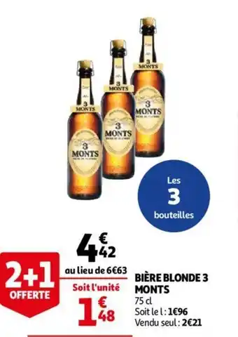 Auchan MONTS bière blonde 3 offre