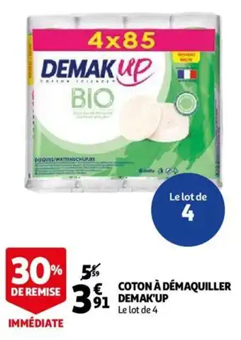 Auchan DEMAK'UP coton à démaquiller offre