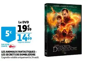 Auchan Les animaux fantastiques-les secrets de dumbledore offre