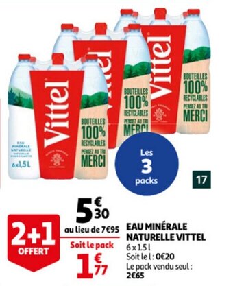 Auchan VITTEL eau minérale naturelle offre