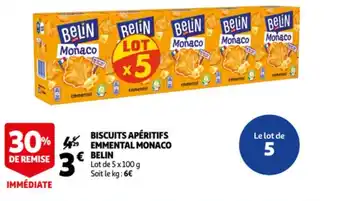 Auchan BELIN biscuits apéritifs emmental monaco offre