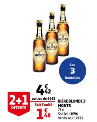 Auchan 3 MONTS bière blonde offre