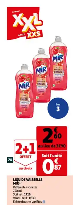 Auchan MIR liquide vaisselle offre