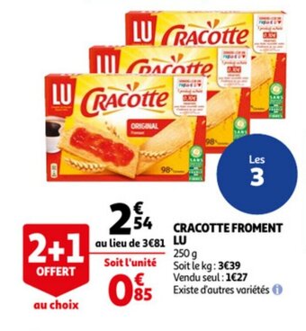 Auchan LU cracotte froment offre
