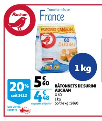 Auchan Bâtonnets de surimi auchan offre