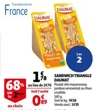 Auchan DAUNAT sandwich triangle offre