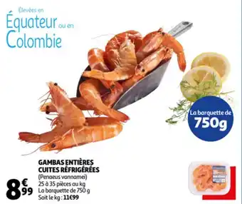 Auchan Gambas entières cuites réfrigérées offre