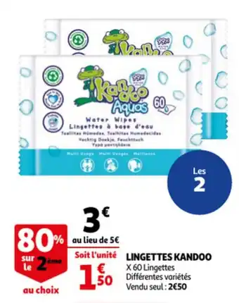 Auchan KANDOO lingettes offre