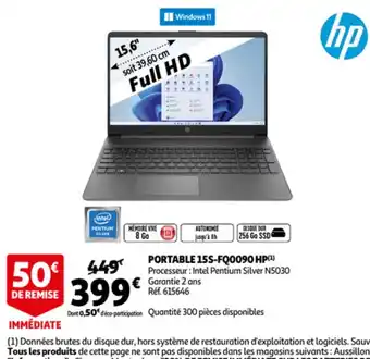 Auchan Hp Portable 15S-FQ0090 offre