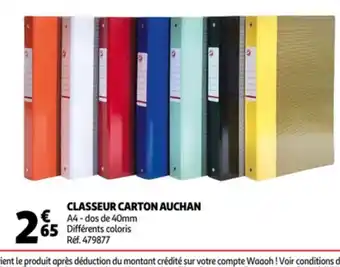 Auchan Classeur Carton Auchan offre