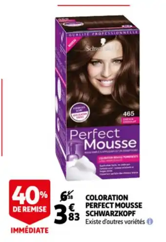 Auchan Coloration Perfect Mousse Schwarzkopf offre