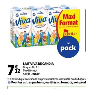 Auchan Lait Viva de Candia offre