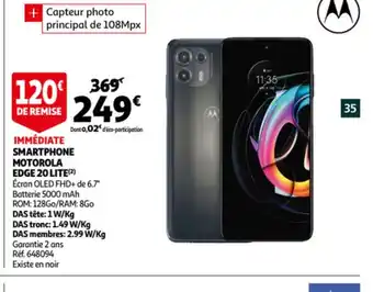 Auchan Smartphone Motorola Edge 20 lite offre