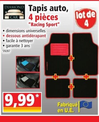 Norma Tapis Auto 4 pièces offre