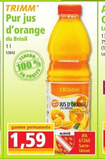 Norma Trimm Pur Jus d'Orange offre