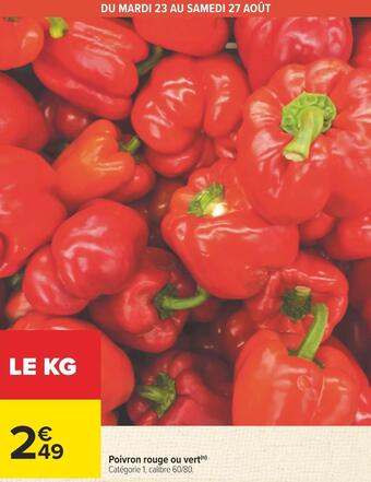 Carrefour Poivron rouge ou vert offre