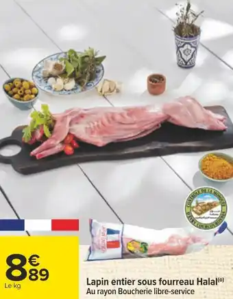 Carrefour Lapin entier sous fourreau halal offre