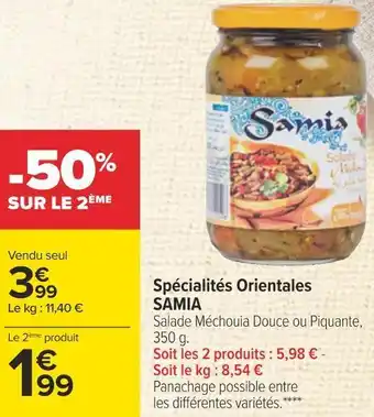 Carrefour Samia spécialités orientales offre