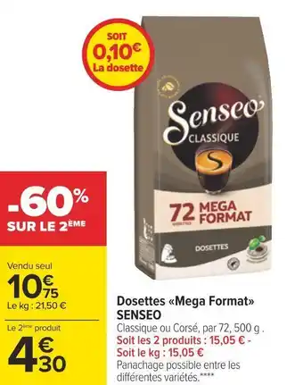Carrefour Senseo dosettes mega format offre