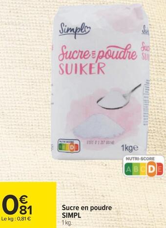 Carrefour Simpl sucre en poudre offre