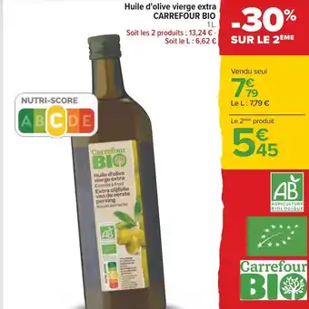 Carrefour Carrefour bio huile d'olive vierge extra offre