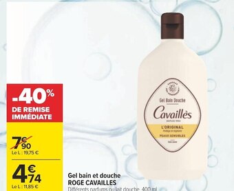 Carrefour Roge cavailles gel bain et douche offre
