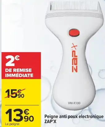 Zap'x peigne anti poux electronique