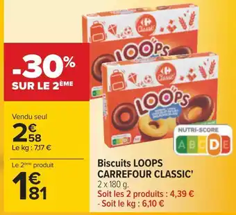 Carrefour Carrefour classic' biscuits loops offre