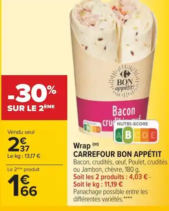 Carrefour Carrefour bon appétit wrap offre