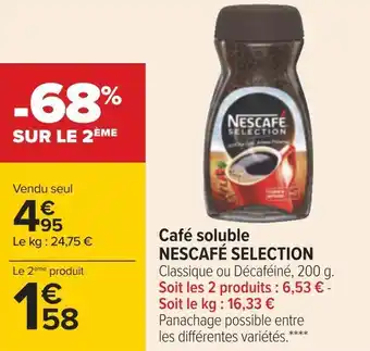 Carrefour Nescafé selection café soluble offre