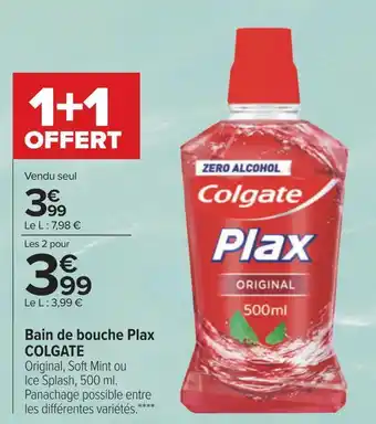 Carrefour Colgate bain de bouche plax offre