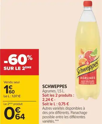 Carrefour Schweppes schweppes offre
