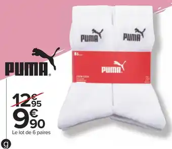 Carrefour Puma mi-chaussette homme offre