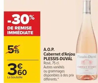 Carrefour Plessis-duval a.o.p. cabernet d'anjou offre