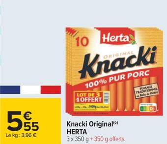 Carrefour Herta knacki original offre