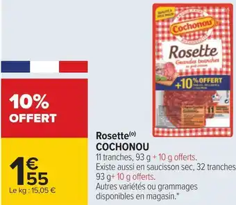 Carrefour Cochonou rosette offre