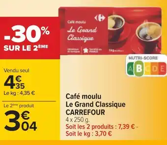 Carrefour Carrefour café moulu le grand classique offre