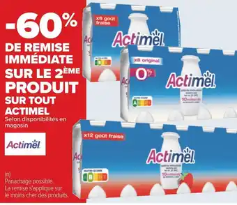 Carrefour Danone bon plan sur tout actimel offre
