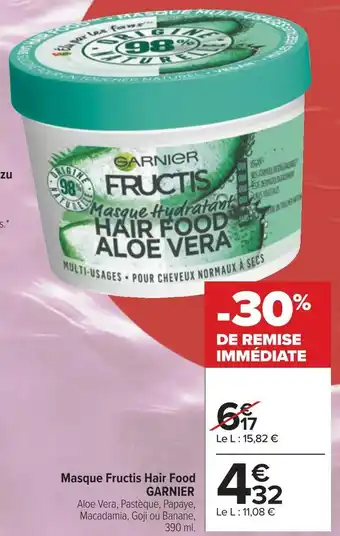 Carrefour Garnier masque fructis hair food offre