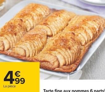 Carrefour Tarte fine aux pommes 6 parts offre
