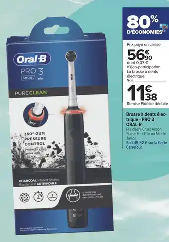 Carrefour Oral-b brosse à dents électrique - pro 3 offre